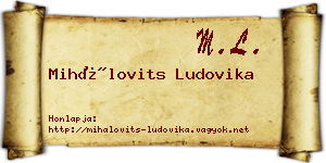 Mihálovits Ludovika névjegykártya